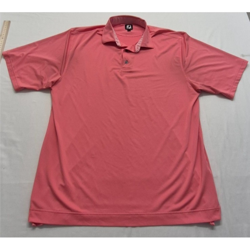 Foot Joy men's pink golf polo shirt XL short sleeve stretch outdoor tennis